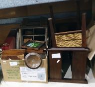 Assorted collectables including a magazine rack, a