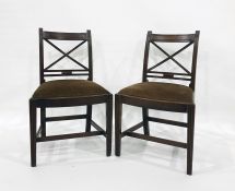 18th century oak chair in Chippendale manner, pierced and carved backsplat, solid seat, square