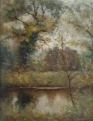 R A Gardner (?) Oil on canvas  River landscape, si