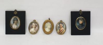 Five various portrait miniature prints