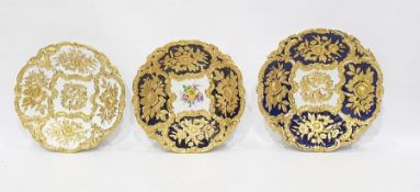 Three various Meissen porcelain gilt decorated sha