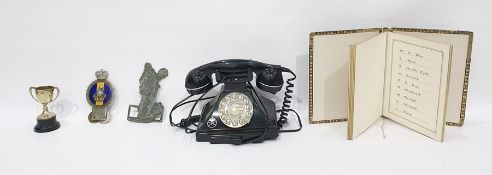 The Royal Sussex Regiment enamelled and metal car badge, a commemorative tin, money boxes and