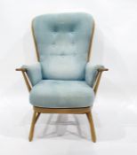 Three light beech framed Ercol buttonback chairs (3)  Condition ReportThe webbing seems fine.