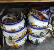 Eleven various ceramic planters