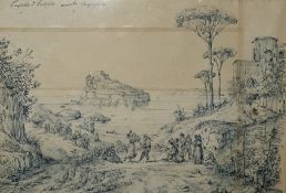 Antonio Senape (1788-1850) Pair pen and ink drawings 