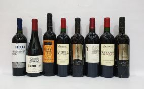Eight bottles of mixed red wine to include Hecula 2013 Monastrell and Moueix 2010 Bordeaux (8)