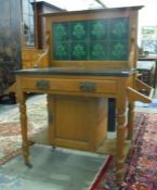 Early 20th Century Art Nouveau style tile back washstand