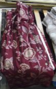 One pair of silk burgandy pattern curtains  Condition ReportThe curtains is approx 117 cm long, 91
