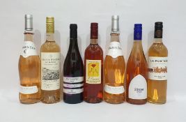 Seven bottles of assorted rose wine to include Matervitae Bombino Nero Torrevento 2016 and two