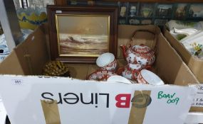Box of china to include Japanese tea service etc