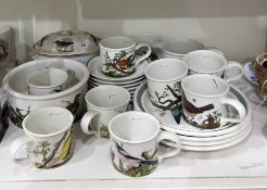 Quantity of Portmeirion pottery tableware in various patterns including birds and flowers viz;