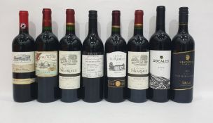 Eight bottles of mixed red wine to include Saint-Felix de Castelmaure 2016 Corbieres and Block 61