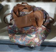 Fabric travel bag and matching back pack, by Signore, William Morris style pattern (2)
