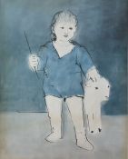 Various framed prints including a Swiss mountain scene and children's pictures (6)