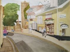 Two framed Jack Vettriano prints from the Portland Gallery, three various watercolours and another