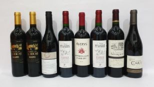 Eight bottles of mixed red wine to include Chateau Belle Vue Claribes 2012 Bordeaux Superieur and