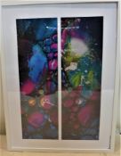 A blue picture titled 'Bubble Nebula', published by Bezalel, 37 x 58cm
