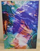 A contemporary abstract print on perspex, published by Bezalel, 70 x 50cm