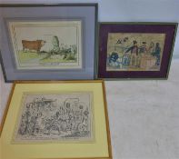 A collection of three prints, to include a 19th century print published by Thomas Tegg, 'Making a