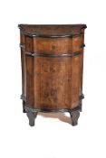 A North Italian walnut and ebonised side cupboard, late 18 century