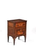 A North Italian walnut and marquetry inlaid pot cupboard, circa 1780