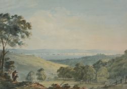 Nicholas Pocock (British 1740-1821) The Strait of Menai, Caernarvonshire