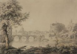 Jonathan Skelton (British c. 1735-1756)View of Rome with Castel Sant'Angelo