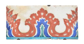 An Iznik polychrome glazed fritware border tile Ottoman Turkey 2nd half of 16th century