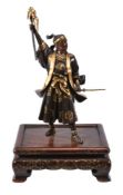 Gykko: A Japanese Parcel Gilt Bronze Figure of a Samurai