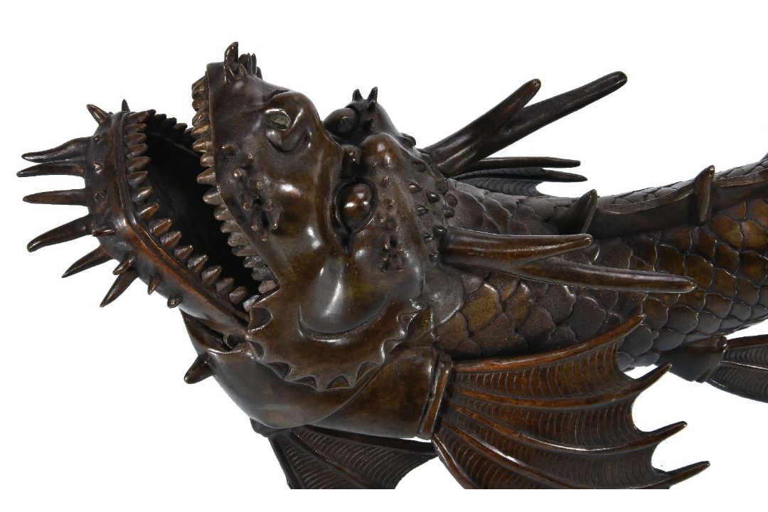 A Japanese Bronze Model of a Dragon Fish - Image 2 of 4