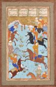 Illustrated leaf from a dispersed Persian manuscript of Muhammad ‘Assar Tabrizi’s Mihr u Mushtari.Mi
