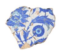 An Iznik glazed fritware fragment Ottoman Turkey first half 16th century