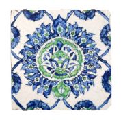 A Kütahya glazed fritware tile Ottoman Turkey 18th century