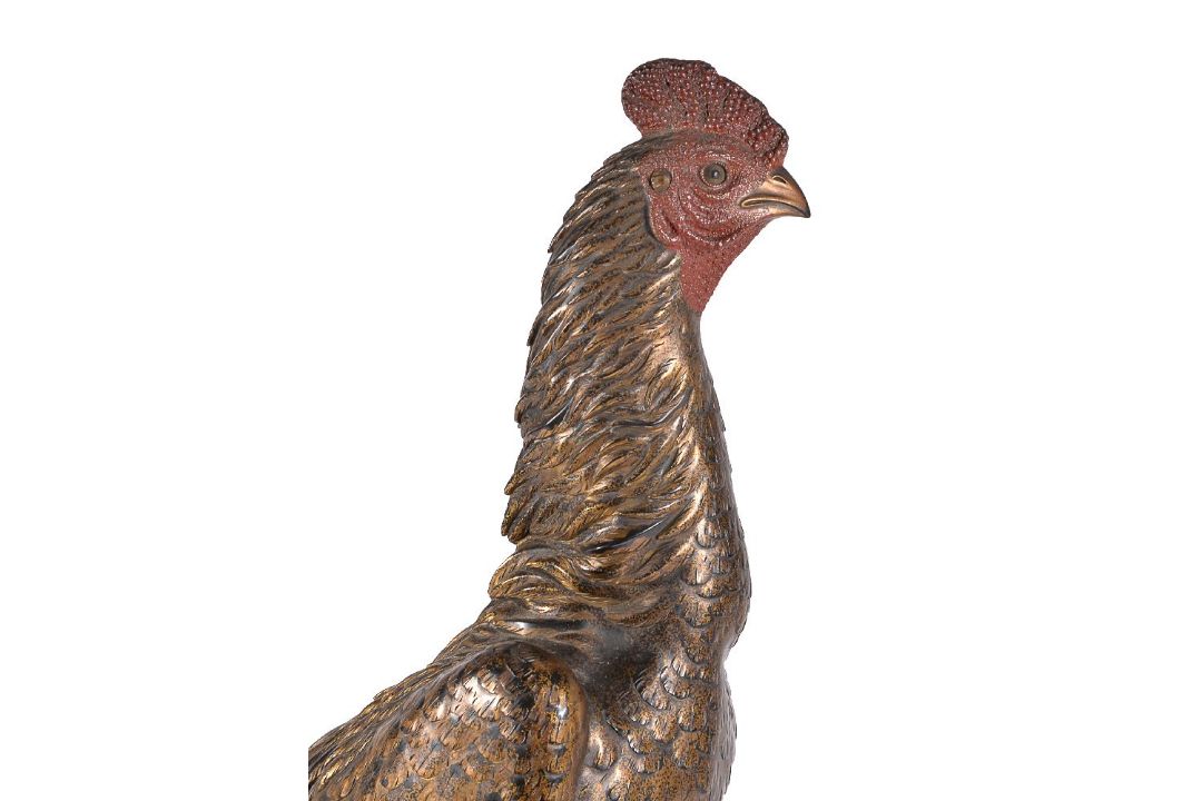 A Japanese Bronze Figure of a Cock - Image 4 of 4