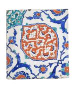 An Iznik glazed fritware tile Ottoman Turkey mid 16th century