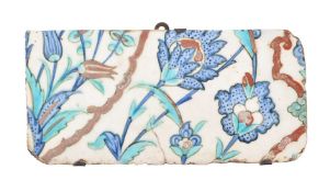 An Iznik glazed fritware tile fragment Ottoman Turkey circa 1600