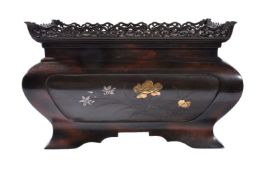 A Japanese Mottled Bronze Planter