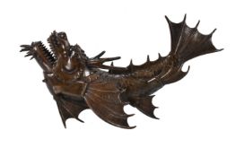 A Japanese Bronze Model of a Dragon Fish