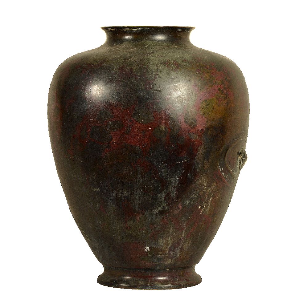 A Large Japanese Bronze Vase - Image 2 of 2