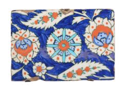 An Iznik polychrome glazed fritware border tile fragment Ottoman Turkey circa 1580
