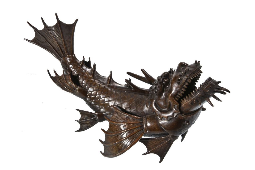 A Japanese Bronze Model of a Dragon Fish - Image 3 of 4