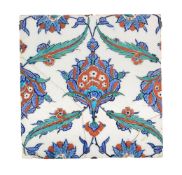 A large Iznik polychrome glazed fritware tile