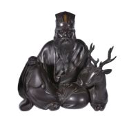 A Japanese Bronze Group of Jurojin