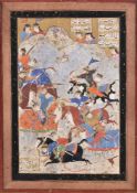 An illustrated leaf from a dispersed Persian manuscript of poetry Safavid Persia 16th century