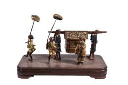 A Japanese Bronze Group