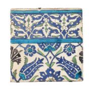 A Damascus glazed fritware tile Ottoman Syria late 16th century