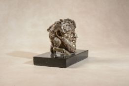 An Italian Grand Tour gilt bronze grotesque inkwell