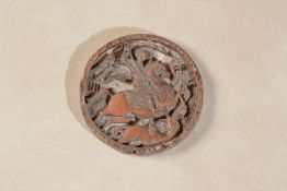 A Slavic carved boxwood pendant representing Saint George and the Dragon