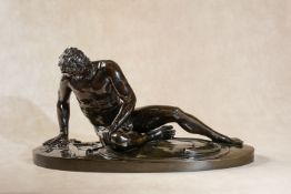 An Italian patinated bronze model of the Capitoline Dying Gaul
