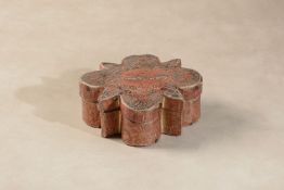A Tuscan gessoed and gilt poplar wood scatola di suora (nun's box)